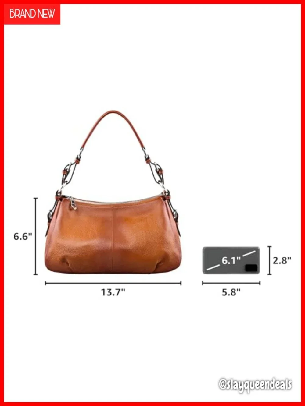 Top Grain Pebbled Cowhide Leather Hobo Handbag, Adjustable Strap, Silver Tone